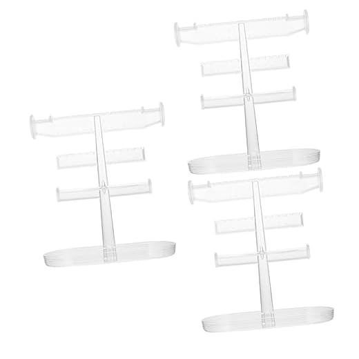 ABOOFAN Suporte De Mesa Para Monitor 3 Peças 3 Joias Colar Display Suporte De Plástico Colares Suporte De Mesa Brincos Costas Para Pinos Racks De Brinco Duráveis Torre De Joias