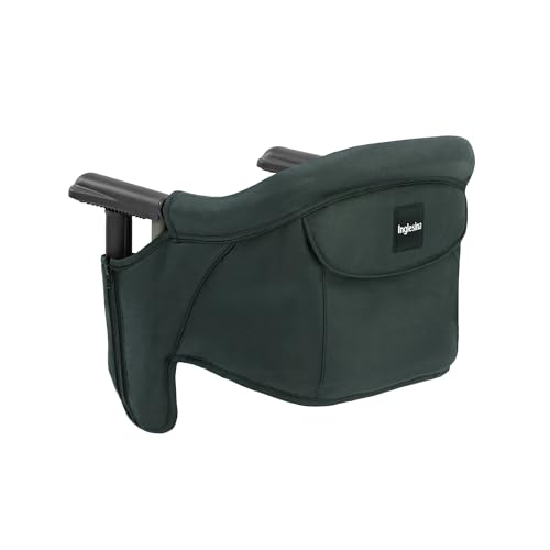 Image of Inglesina Fast Table Chair, Dark Green - Portable Baby High Chair - for Babies & Toddlers up to 37 lbs - Collapsible - Fits Tables 0.8'' to 3.5'' Thick - Compact & Easy to Use - Travel Bag Included