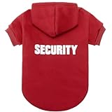 BINGPET 犬 服 ペット服 おしゃれ 犬の服 犬 パーカー フーディー 通気性 犬洋服 シャツ 秋冬衣装 春 ベスト スポーツ服 柔らかさ 薄く 袖あり お散歩 ポリエステル 犬用服 ドッグウェア タンクトップ SECURITY セキュリティ 文字プリント 小型犬 中型犬 大型犬 XLサイズ レッド