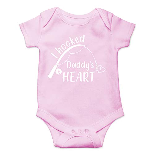 CBTwear I Hooked Daddy's Heart - Baby Clothes - Funny Newborn Bodysuit Outfits for Boys and Girls (6 Months, Pink)