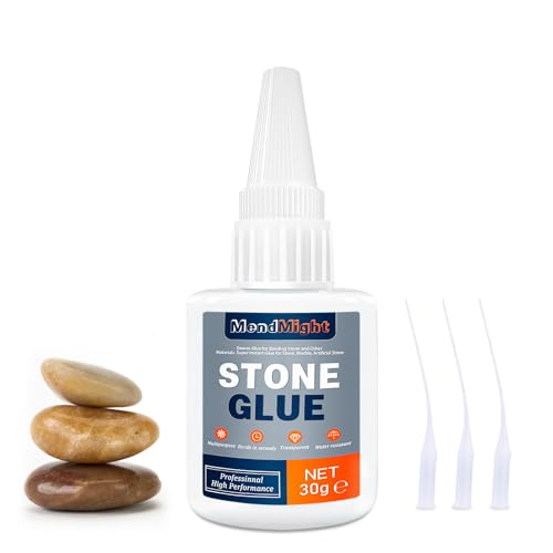 MendMight 30g Colle pour Pierre Transparente Liquide, Kit de Réparation Colle Glue Extra Forte pour Marbre, Pierre Naturelle et Artificielle