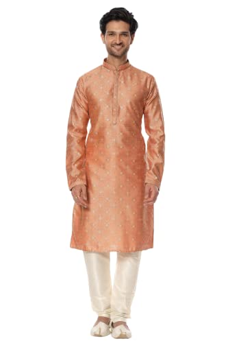 Indian Pakistani Men's Tunic Jacquard Silh Party Festive Ethnic Wear Kurta Pajama Dress Set