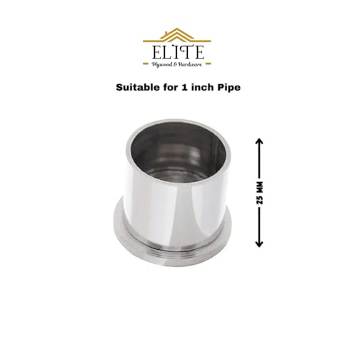 Image of Elite Heavy Curtain Bracket | Wall to Wall Bracket for 1inch Stainless Steel Curtain Rod and Wardrobe Rod Suitable for 25mm Curtain Pipe(Steel, White, Silver)- 4pcs