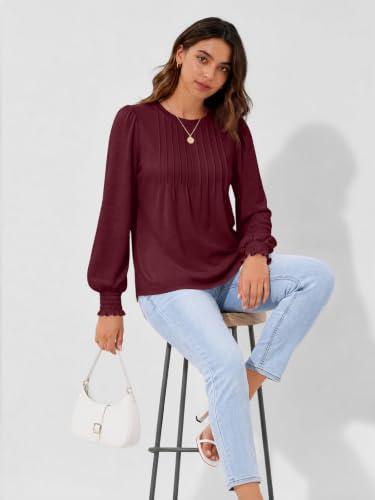 Image of AUTOMET Womens Long Sleeve Shirts Fall Blouses Tops Business Casual Outfits