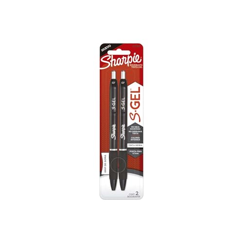 Caneta Sharpie S.Gel Rt 0.7 Preto Blister com 2 Un