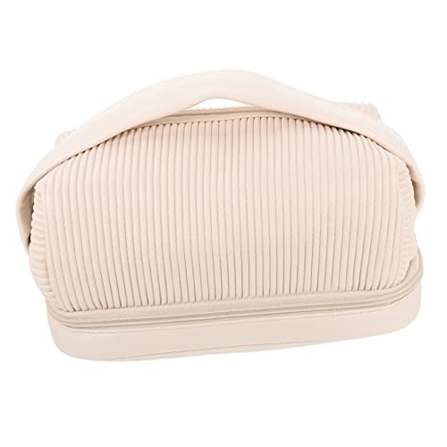 Bolso cosmético de Mano Storage Bags Neceser Handbag Tote Tapa Almacenamiento de Maquillaje Conveniente Bolsa de Almacenamiento Bolso de Mano para Accesorios de Maquillaje Cuero FOMIYES