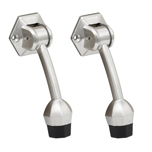 Image of Plantex Door Stopper for Main Door /5-Inch Stopper with Rubber Grip /Stoppers for Wooden Door /Stops for Door - Pack of 2 (Matt)