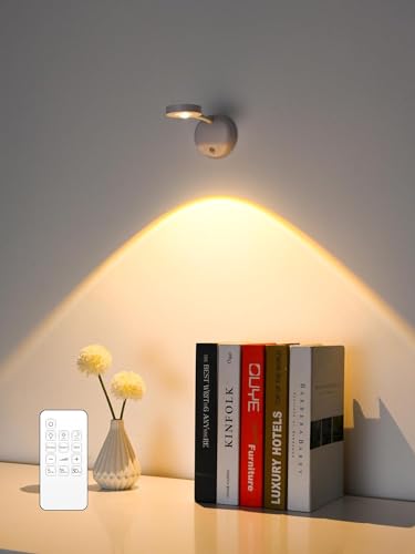 Mixtooltoys Lampe de tableau sans fil à piles, lampe de peinture rechargeable de 2200 mAh avec détecteur de mouvement et tube lumineux rotatif, lampe de présentation d'art pour image