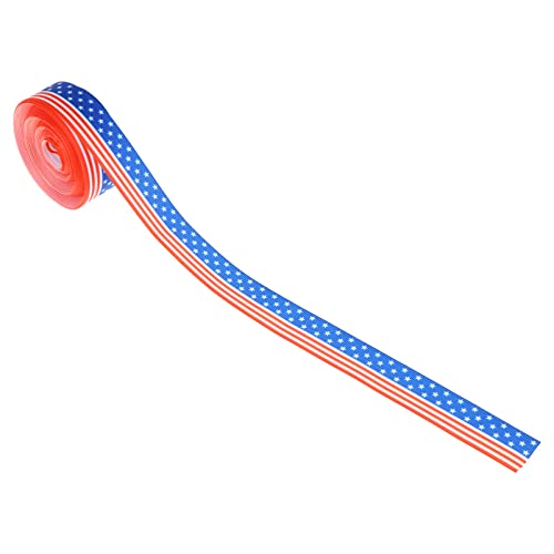 VALICLUD 1 Roll USA Flag Ribbon Fabric Gift Wrapping Ribbon Patriotic Independent Day Crafts Ribbon for DIY Wreath Bows Trims Hair Accessories 2. 2cm Width
