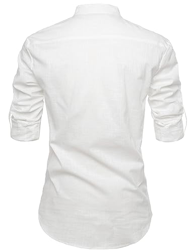 Image of Vida Loca Full Sleeve Mandarin Collor Cotton Casual Slim Fit Shirt for Men's
