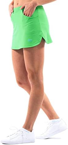 Sportkind – Camiseta sin mangas de mujer y niña para tenis/field-hockey/Running – Skort (= falda con pantalón corto integrado), color verde, talla desde 4 años hasta XXL