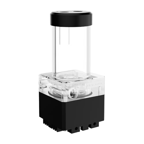 Image of dracaena.io High Flow 650L /H PC Water Pump Combo with Colorful LED and 250ml 200mm (7.8in) Reservoir - 12W, 0.7A, 65mm x 65mm x 265mm (2.6 x 2.6 x 10.4in), Black