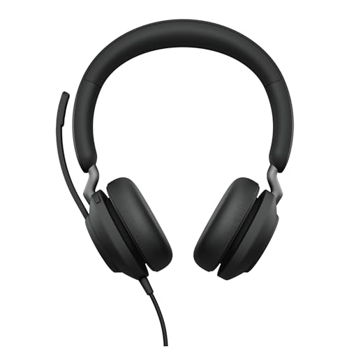 Image of Jabra Evolve2 40 SE - Wired Stereo Headset with Noise Cancelling and 3 Microphone Technology - USB-C Cable - Certified for MS Teams - Also Compatible with Other Platforms - Black