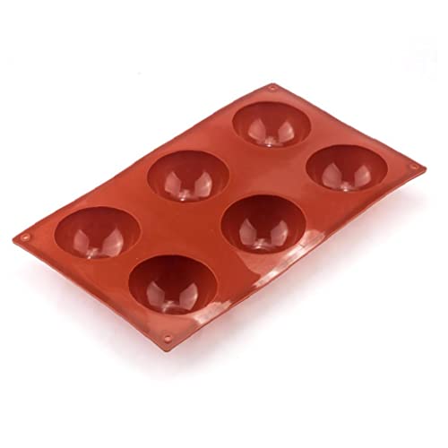 TOSSPER Molde Silicona Esfera Bola 6 Orificios Para Pastelería Para Pastelería Para Hornear Chocolate Con Fondant Horneado En Forma Redonda Del Postre Molde