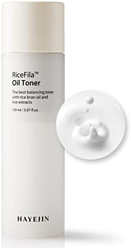 HAYEJIN RiceFila Facial Oil Toner, Gluten Free Hydrating Toner for Oily Skin w/Rice Bran Extract, Niacinamide & Hypoallergenic Formula, Korean Skin Care Dry Skin Toner for Face (150ml, 5.07 fl oz)