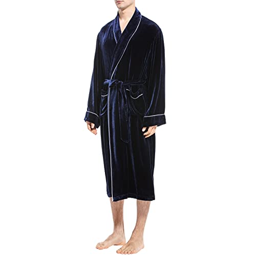 COLD POSH Men's Silk Velvet Robe Bathrobe Luxury Nightgown for Autumn/Winter3