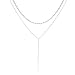 Zealmer Shoopic Layered Coin Choker Bar Pendant Necklaces for Women Silver