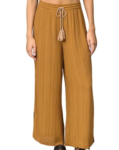 Pantalon large pour femme REEF anti-froissement taille haute élastique