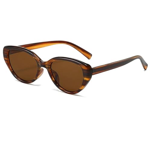 Lunettes œil de chat rétro en terrasse et à la plage, verres marron UV400