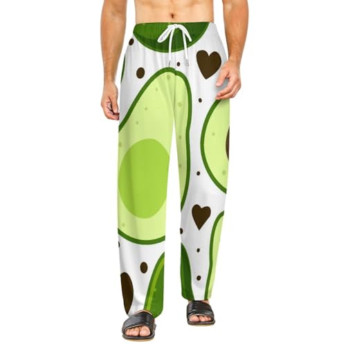 Bas de pyjama femme long et fluide couleur vert avocat équipé de poches latérales taille S