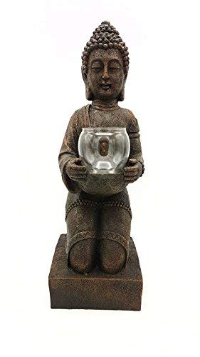 XL Sehr großer Budhha knieend mit Windlicht in den Händen