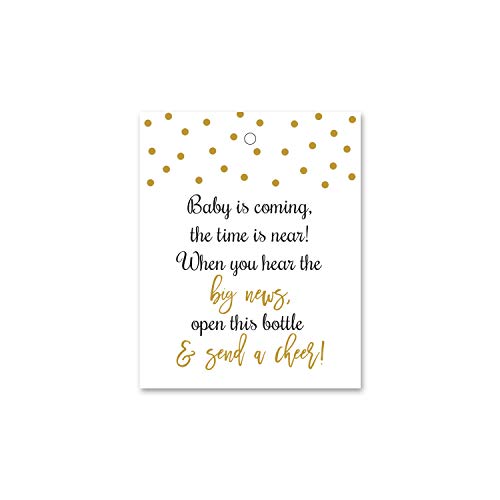 Champagne Baby Shower Favor Tags (2" x 2.5") - 24 Count