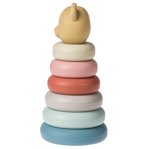 Mary Meyer Baby and Toddler Toys Simply Silicone Stacking Rings for 6+ Months Old Preschool Gifts, 15 cm, Teddy - Image 3