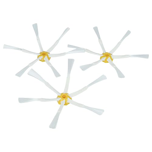 vhbw 3X Spazzola Laterale Compatibile con iRobot Roomba 565, 571, 564, 562, 570, 563, 572, 577 Robot aspirapolvere - Set spazzole, Giallo/Bianco