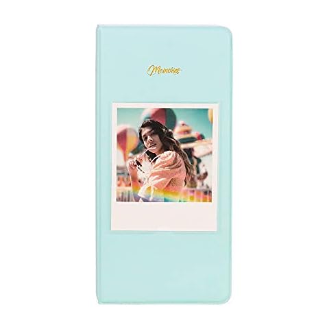 WOGOZAN Photo Album for Polaroid I-Type/NOW/Fujifilm Instax Link Wide/Wide 300/400/210/OneStep/OneStep+/OneStep 2/Originals 600/I-Type Film Camera 3.5x4.3 Inch Film 64 Pockets Book Binder (Blue) Cover