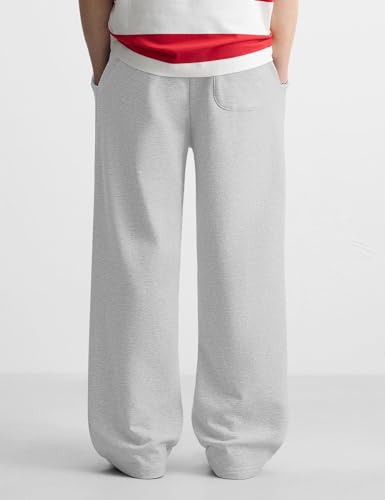 Image of HeSaYep Men's Baggy Sweatpants Cotton Fleece Wide Leg Sweat Pants
