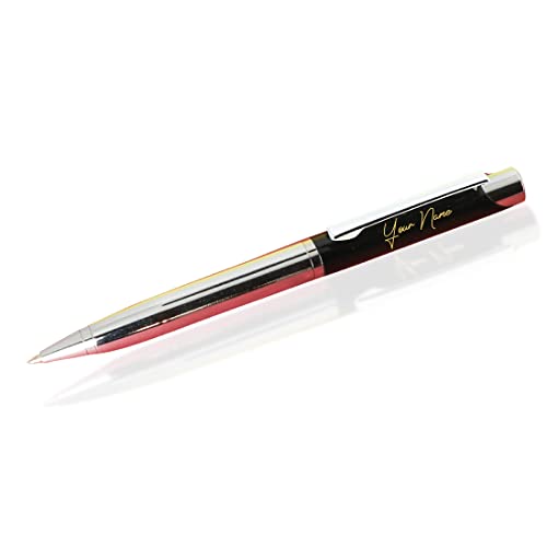 Image of Roshfort Luxury ball Pen - Customized Personalized Ballpoint Pen | Black & Maroon | Stylish Designs | Engrave Your Name SEND DETAIL WHATSAPP +91 9631056748