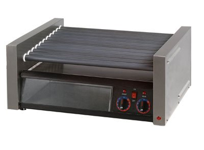 Star 50SCBBC Grill-Max Stadium Hot Dog Roller Grill w/Duratec Non-Stick Rollers (50 Hot Dogs Capacity) & Clear Bun Door