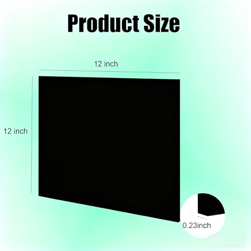 Image of HDPE Sheet 1 /4-2PCS 12 inch x 12 inch High Density Polyethylene Sheets with Protective Film 1 /4 Thick HDPE Plastic Sheet Board Solid Plastic Block for Flat Panel DIY Projects Machining Home (Black)