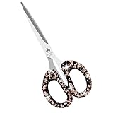 Koqye 6.3-Inch Rhinestone Scissors - Stainless Steel Cute Scissors for Office, Home & Crafting, Decorative Bling Handle Paper Cutting Tool (Black)