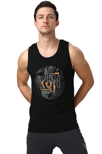 Image of Van Heusen Men's Cotton Regular Fit Sport Graphic Print Vest - Super Soft, Sleeveless,