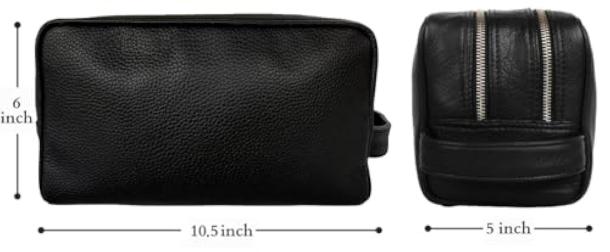 Genuine Leather Handmade Travel Toiletry Bag, Black