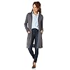 Amazon Essentials Women's Lightweight Longer Length Cardigan Sweater (Available in Plus Size), Charcoal Heather, Large