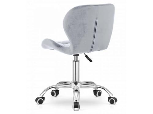 Image of Amazon Brand - Umi Height-Adjustable Velvet Office Study Computer Desk Chair for Salon, Spa, Bar in Light Blue Color