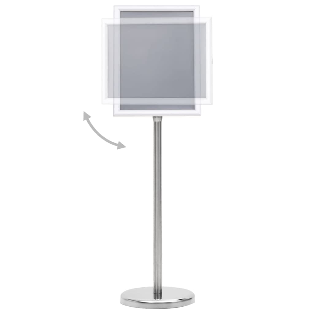 vidaXL Soporte de Pie para Carteles A4 Stand Panel Publicitarios Anuncios Promoción Ofertas Expositor Letreros Aleación de Aluminio Plateado