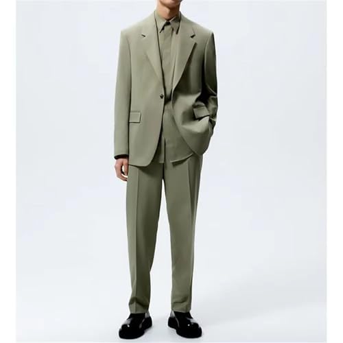 Men's Lapel Suit 2 Piece Set Work Commute Daily Casual Blazers and Pants3