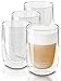 4 Bicchieri a Doppia Parete - 350ml - Per Latte Macchiato - Mantengono il Calore