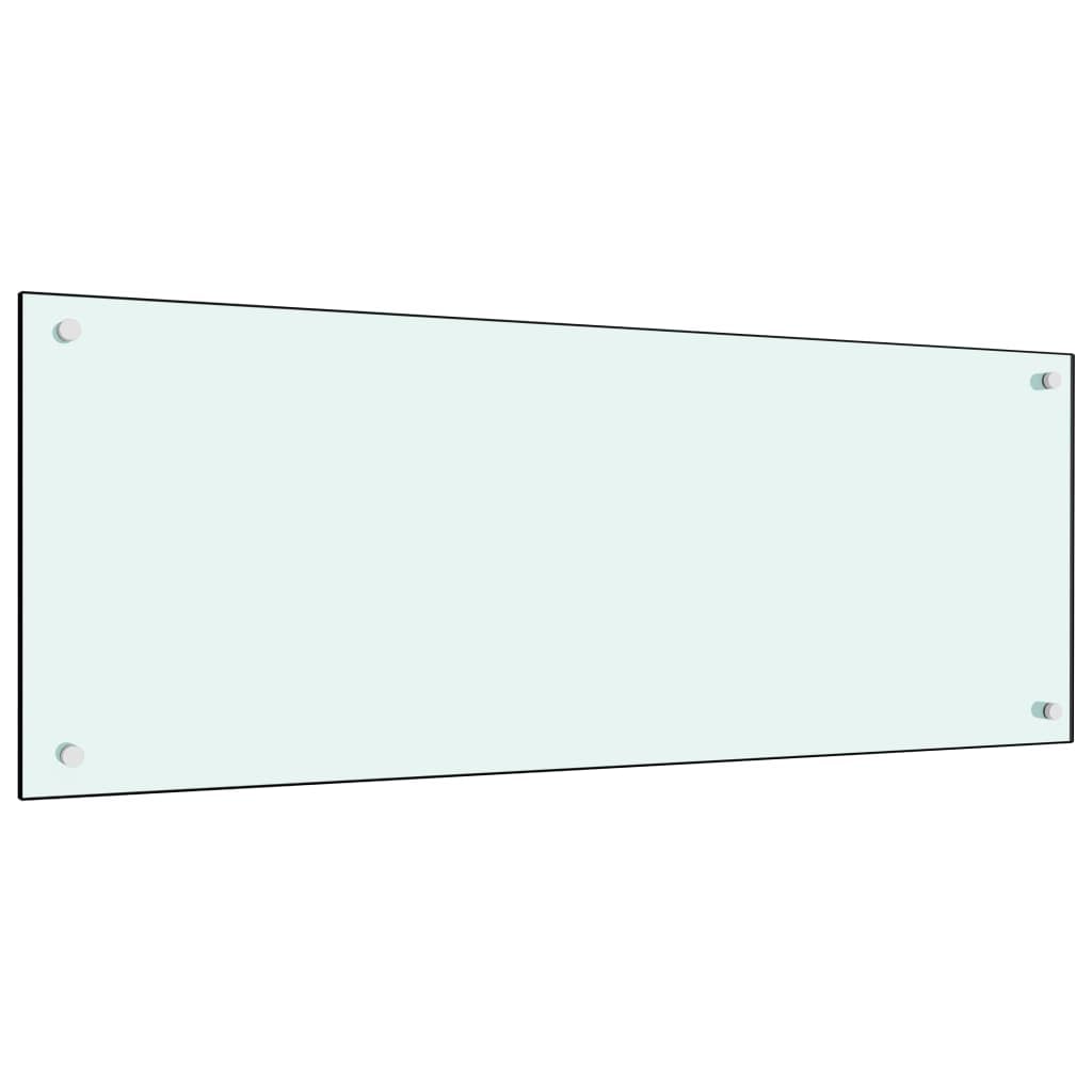 vidaXL Kitchen Backsplash White 100 x 40 cm Tempered Glass