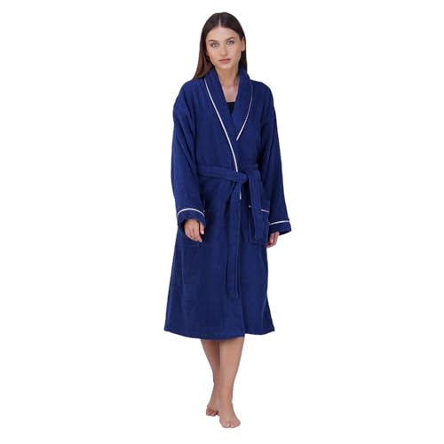 Image of Rangoli Sunshine 100% Cotton Bathrobes For Women, 500 GSM Free Size Bath Robe With Rope,Ultra-soft, Lightweight & Highly Absorbent Luxurious Bath Gown /Bath Robe