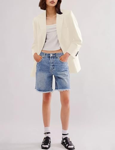 Women Casual Oversized Blazers Bow Tie Blazer Suit Lapel Open Front Office Blazer Jacket Button Down Work Cardigan2