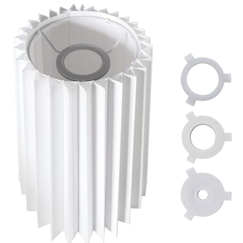 Cloth Lamp Shade Small Lamp Shades White Barrel Lamp Shade Pleated Lamp Shade Linen Round Lampshades for Table Lamps Floor Lamps (White)