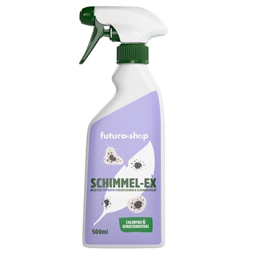 Schimmelentferner Spray 500 ml - Chlorfreies Schimmelspray gegen Schimmelpilze, Bakterien & Stockflecken - Anti-Schimmel-Spray ohne Chlor für Bad, Wände, Tapeten & mehr