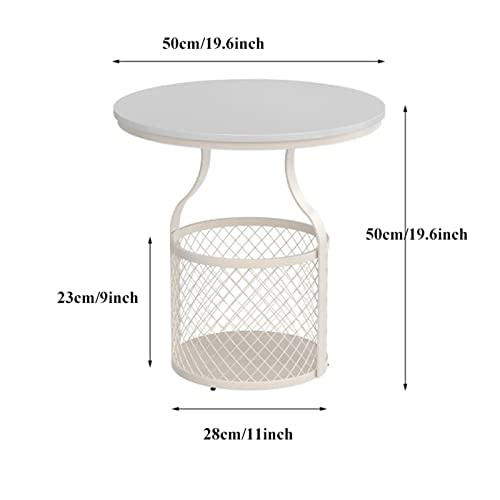 Petite de chevet blanche et table basse ronde en métal pour optimiser le rangement des studios - 4