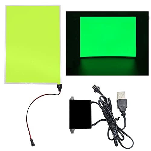 Image of El Panel Backlight 8.2 x 5.9 Inches Electroluminescent Sheet Light DIY Cuttable Backlight Paper Lamplamp Sheet Neon for Cosplay Party Decoration Luminous Piece(Green)