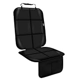 Gowhalle Car Seat Protector, Non-Slip Rubber Padded Backing Seat Protector for Child Seats, Waterproof Thickest Padding Car Seat Protector Under Baby Seat - No Imprint (Black-Ⅰ-1pcs)