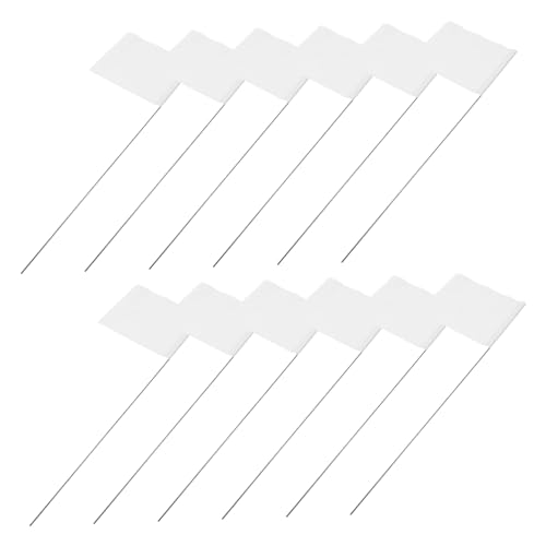 KICHOUSE 24Pcs Marking Flags with Stainless Steel Stakes Utility Flags for Land Marking Surveying Landscaping Dog Training and Construction
